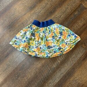 Mini Boden Floral Skirt - Yellow, Blue, Green